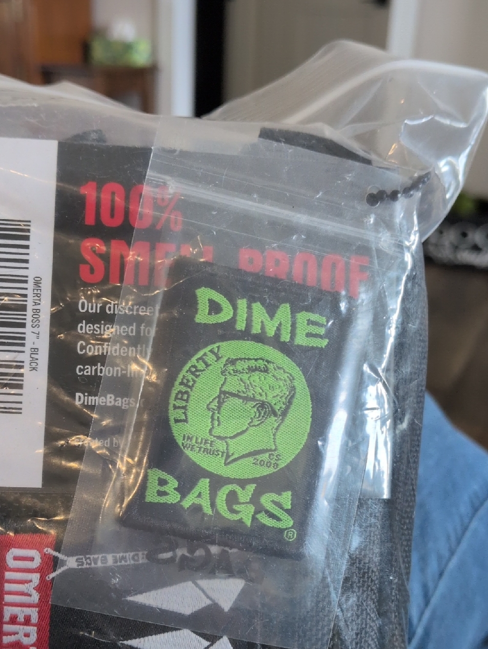 Dime Bags Men’s Black Toiletry Pouch with Lime Green Logo